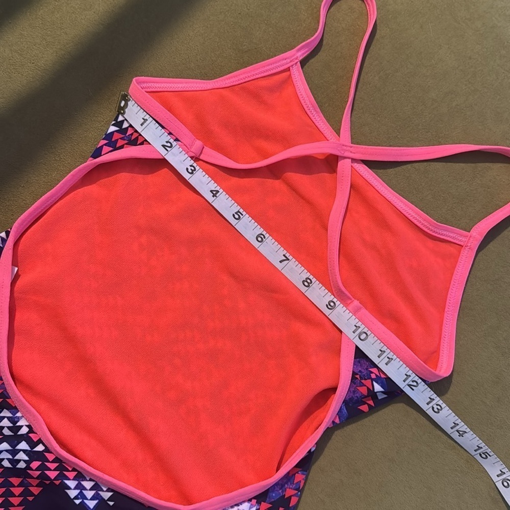 TYR Diamond-Fit Swimsuit Size 8/34 in Pink Blue Purple Geometric Pattern 68 - Picture 8 of 8
